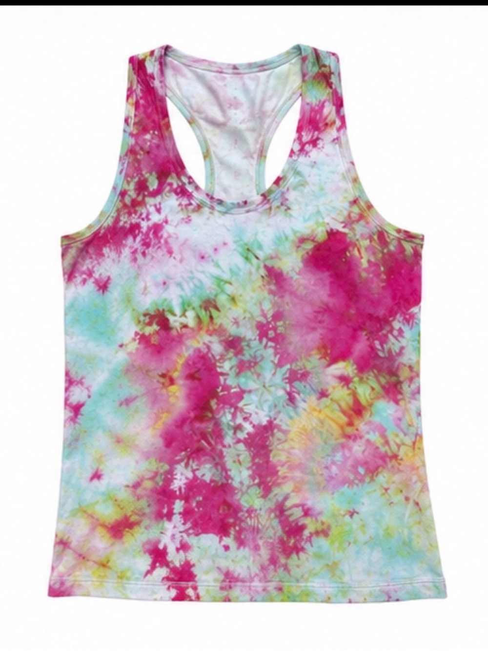 Lululemon Women’s Tie-Dye Racerback Tank Top Size 8 Pima Cotton Pink Green Blue